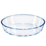 Danny Home 2.4L Round Borosilicate Glass Baking Dish (KP008) | Clear Ovenproof Pie & Cake Pan