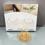 CG154 Heart-S 6Pcs Bwl&Dish Set A-Rim 8c