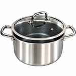 OSFE Premium Stainless Steel Honeycomb Stew Pot with Glass Lid – 26cm