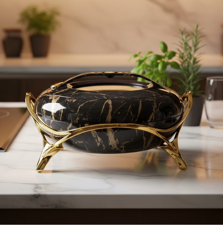 685ZG/G 5Ltr Black+Gold Hot Pot 4c