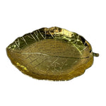 504-17  Large Leaf Golden Plastic Charger Plate