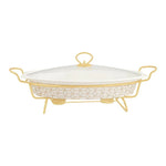 BR0149 15" OVAL CASSEROLE WITH CAN 4c