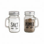 Danny Home Vintage Salt and Pepper Shakers Set with Handle & StainlessLid | Farmhouse Dining Table Spice Dispenser Set