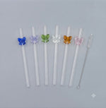 STR23 Glass Straw 7Pcs Set 20cm 50c