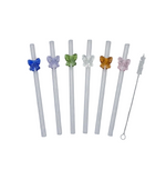 STR23 Glass Straw 7Pcs Set 20cm 50c