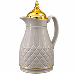Premium Luxury Diamond Design Insulated Thermos Flask with Golden Lid 1L