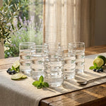 Modern Ripple Bubble Glass Drinking Cups | Aesthetic Wave-Textured Water & Juice Glass Set – Set of 6