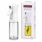 Danny Home 200ml Glass Oil Sprayer Bottle (White) – Press-Type Continuous Fine Mist Dispenser for Air Fryer & Cooking