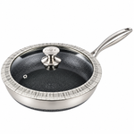 OSFE Premium Tri-Ply Stainless Steel Frying Pan with Glass Lid – 26cm