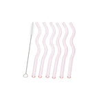 STR03 7Pcs Glass Straw Set 0.8x20cm 96c
