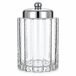 Danny Home Hand-Made Textured Glass Storage Jar with Metallic Silver Lid (9.9x15.7x23.7cm) – Luxury Candy & Cookie Canister