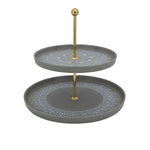 MK293 2Tier Pastry Gray Half-Design 12c