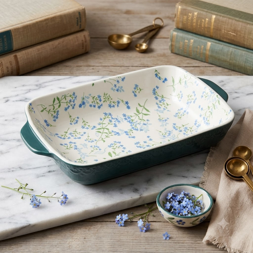 BR2042 BlueMyosotis 13"Baking Dish 12c