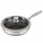 OSFE Premium Tri-Ply Stainless Steel Frying Pan with Glass Lid – 22cm