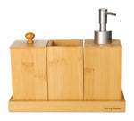 2501-87 4Pcs Bathroom Set Bamboo 8c
