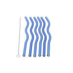 STR02 7Pcs Glass Straw Set 0.8x20cm 100c