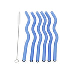 STR02 7Pcs Glass Straw Set 0.8x20cm 96c