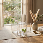 Danny Home Modern Clear Flat-Bottom Glass Dessert Tumbler Cups for Mousse, Ice Cream & Parfait
