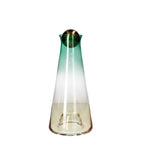 Danny Home Luxury Gradient Glass Whiskey Decanter Ombre Emerald & Gold Beverage Carafe with Golden Spherical Stopper