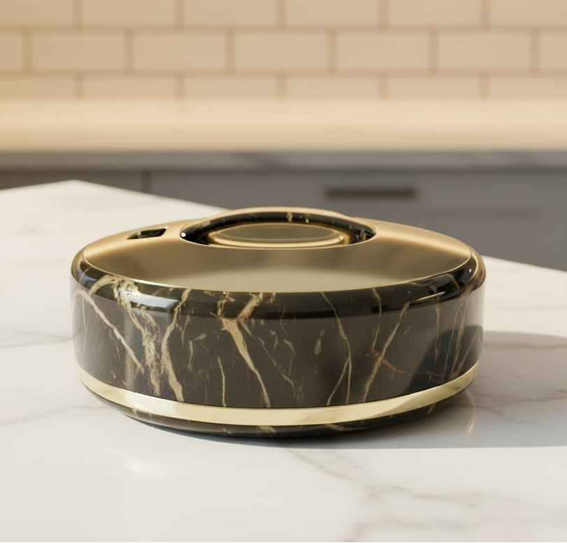 335ZG/G 5Ltr Oval Black+Gold Hot Pot 6c
