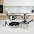 HP75 8Pcs Cook-S SS W/Glass Lid (V-Knobe)