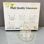 CG111 6Pcs Cup&Saucer Set Gold 12c