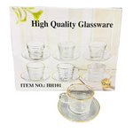 CG111 6Pcs Cup&Saucer Set Gold 12c