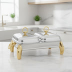 173846.G LUX GOLD 2*1 Rect Dish