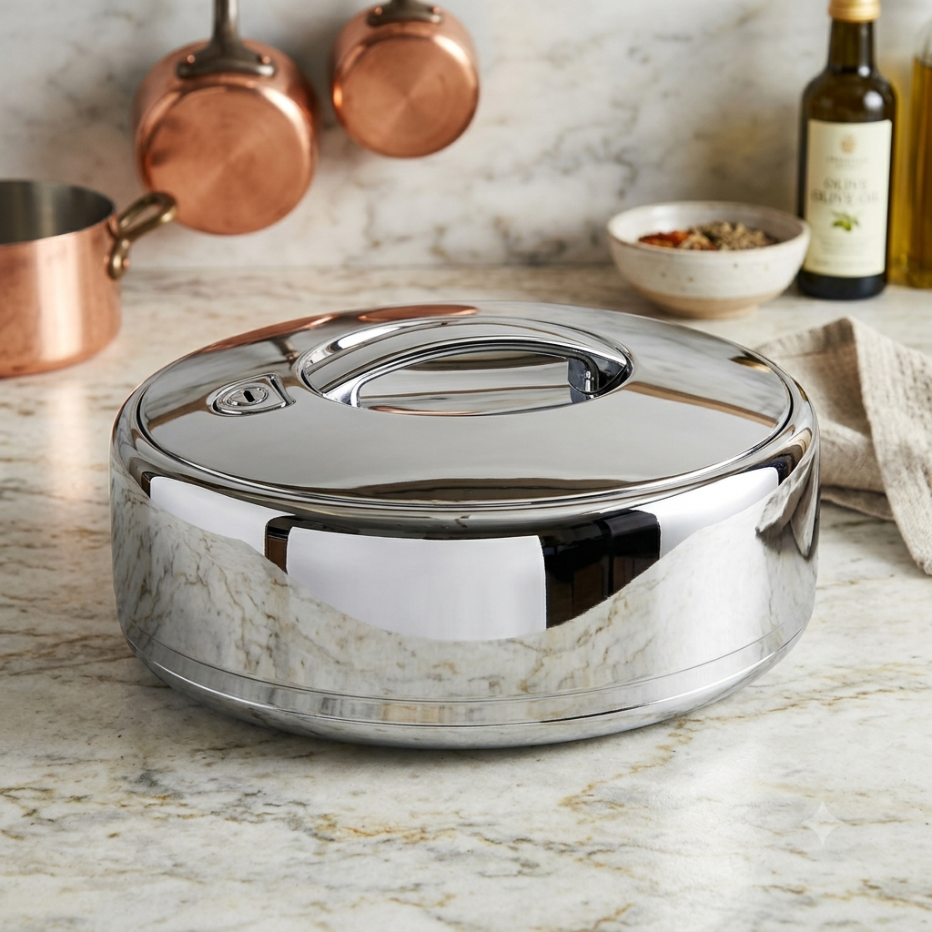 335S/S 5Ltr Oval Silver+Silver HotPot 6c