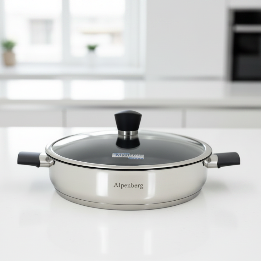 HP62 28cm SS Karahi With Glass Lid