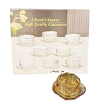 CG149 6Pcs Bowl&Dish Set Amber-Rim 8c
