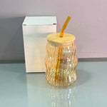 CG256 Glass With Straw Cup Amber