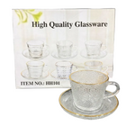 CG112 6Pcs Cup&Saucer Set Gold 12c