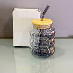 CG251 GlassWith Straw Cup GyCharcoal