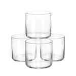 Danny Home Modern Clear Flat-Bottom Glass Dessert Tumbler Cups for Mousse, Ice Cream & Parfait