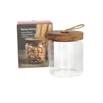 1988-58 Acacia Wood Glass Jar 500ml 36c