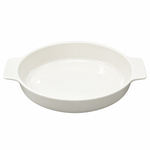 Danny Home 11.6" Oval Ceramic Baking Dish with Handles Off-White Stoneware Casserole