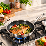 Premium Stainless Steel Frying Pan with Long Handle – 22cm
