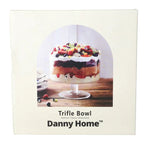 Danny Home 3.5 litre Pedestal Glass Trifle Bowl Glass Dessert Display Dish & Footed Serving Bowl for Layered Desserts