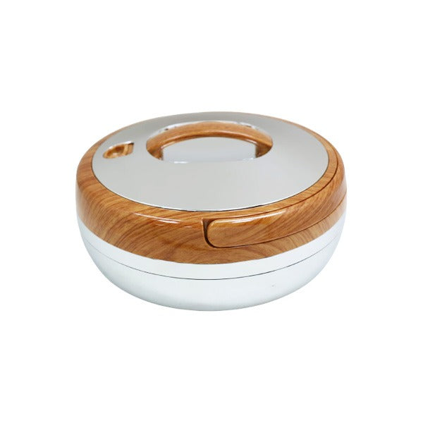 663LW/S 3Ltr Round L-Wood+Silver HotPot  6c