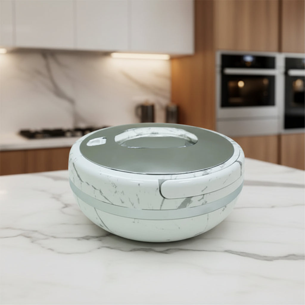 663WS-S 3Ltr Round White Silver Hot Pot 6c