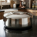 664BK-S 4Ltr Round Blk Silver Hot Pot 6c