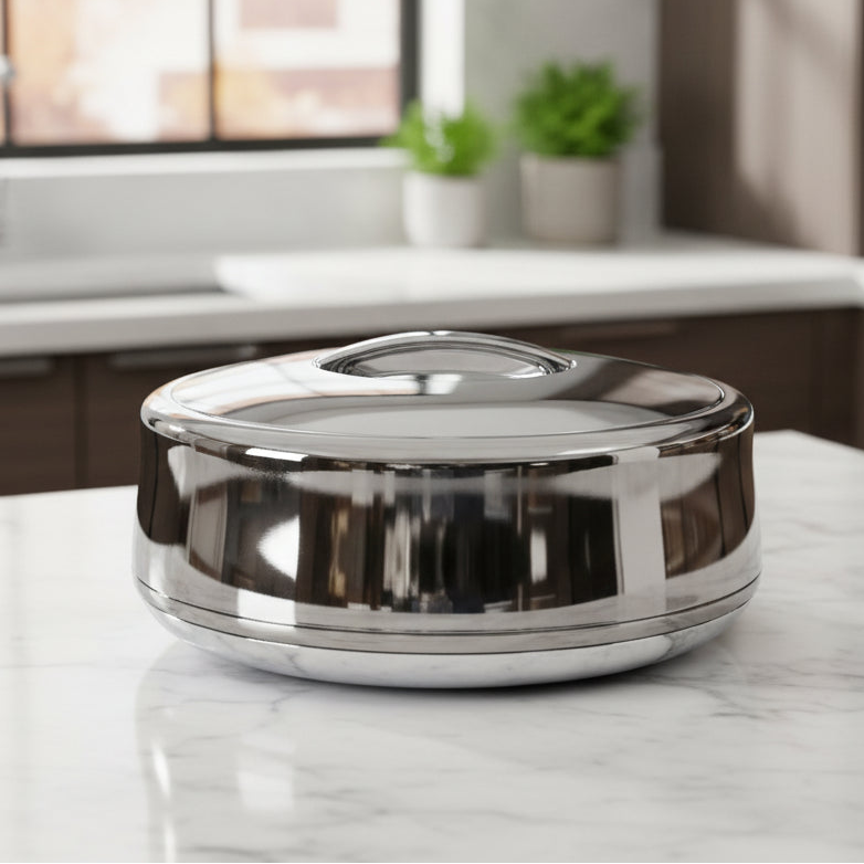 664BK-S 4Ltr Round Blk Silver Hot Pot 6c