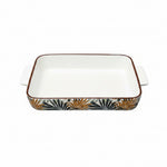 Danny Home 30.5cm Tropical Palm Leaf Ceramic Baking Dish (ASC008-KP2) | 12" Rectangular Casserole & Lasagna Pan