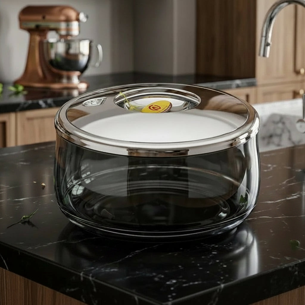 665BK-S 5Ltr Round Blk Silver Hot Pot 6c