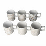 Danny Home 400ml Ceramic Coffee Mug Collection – Beige & Gold Geometric Patterns