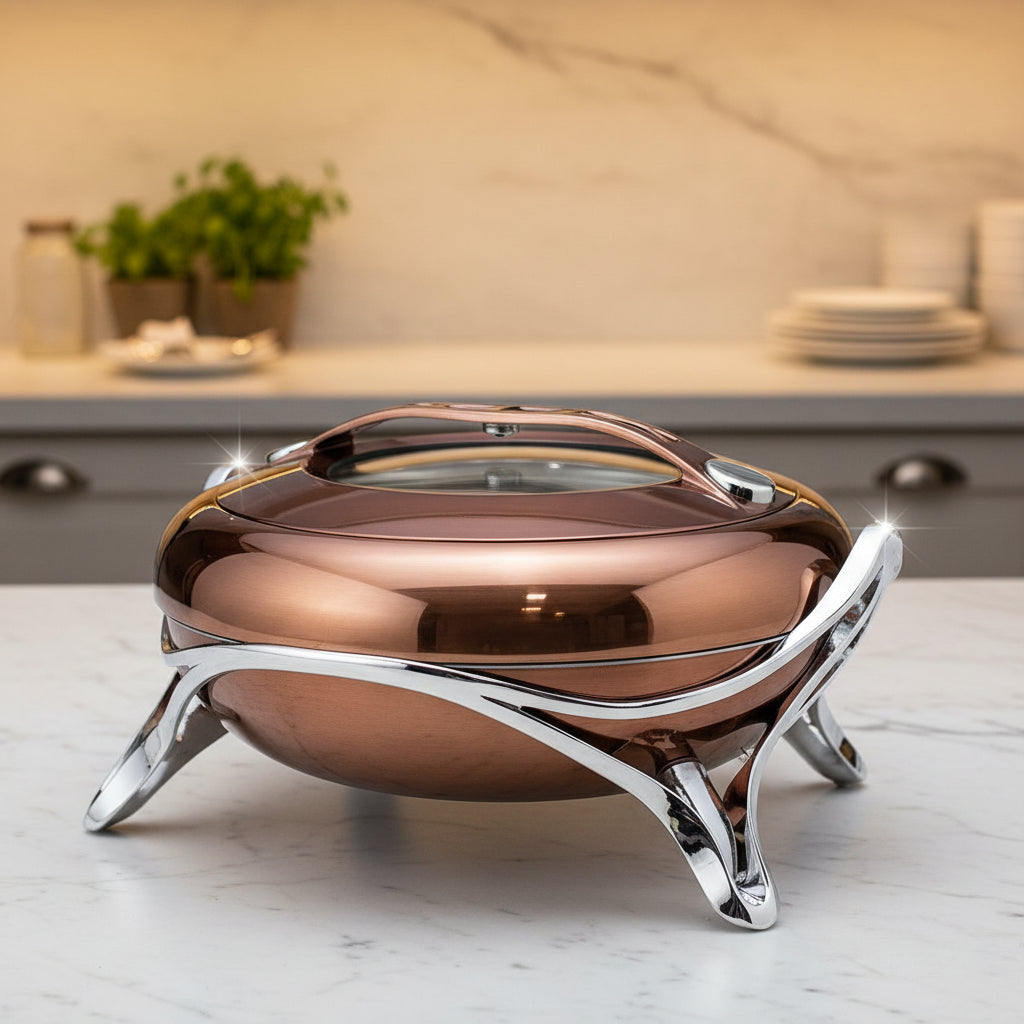 685CH/S 5Ltr Chocolate+Silver Hot Pot 4c