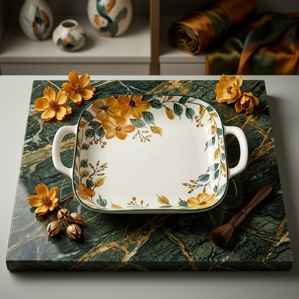 BR2008 V-Y Primrose 9 Square Dish W-H 8-48c