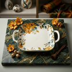 BR2008 V-Y Primrose 9 Square Dish W-H 8-48c