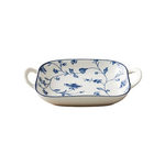 BR2009 Blue Peony 9"Sqr Dish W-H 8-48c